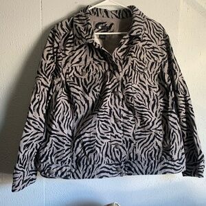 Carole Little Black and Gray Animal Print Jacket